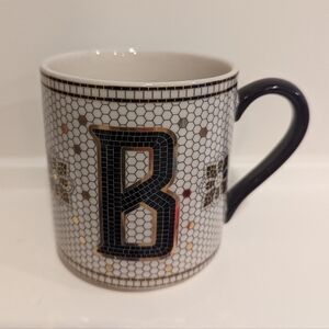 Mosaic Patterned Mug with Black Handle